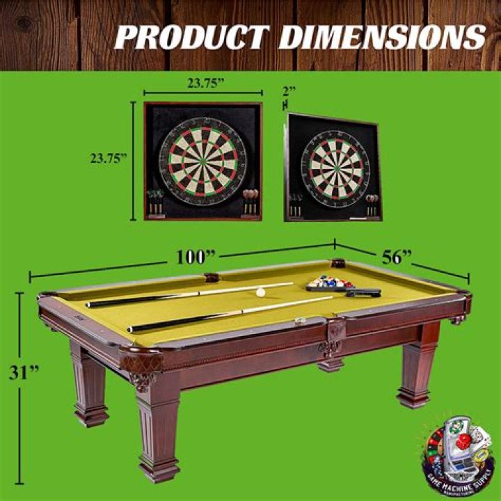 Barrington Hatherley 100" Billiard Table Set & Dartboard Set Bundle with Cues, Rack, Balls, Brush, Chalk, Darts, Flights and Marker (37 Pieces)